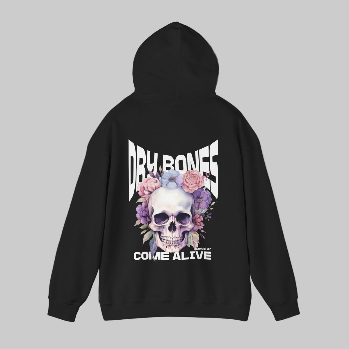 Dry Bones Come Alive Funky Christian Hoodie, Ezekiel 37 Bible Verse Skull Hooded Sweatshirt, Christian Graphic Hoodie