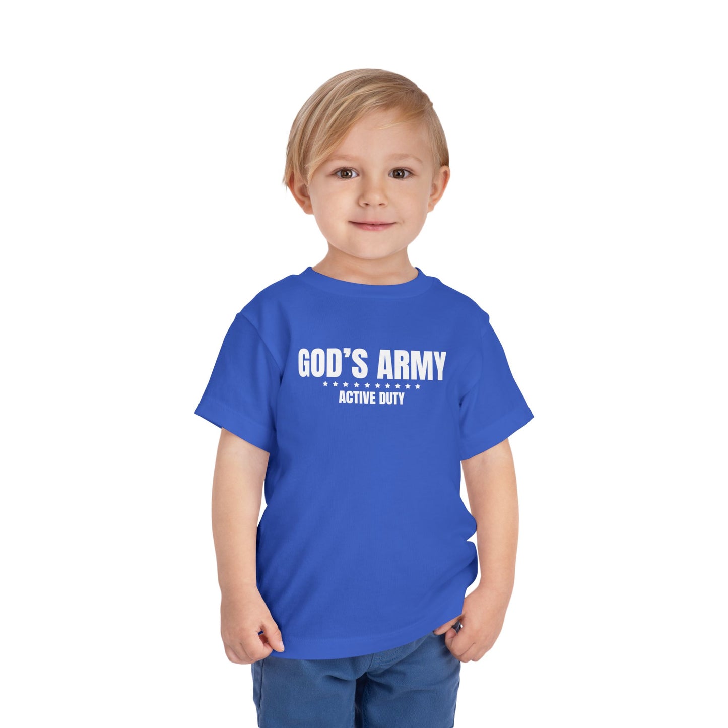 God's Army Active Duty Toddler T-Shirt | Christian Toddler Tee | Faith-Based Military Little Kids Shirt