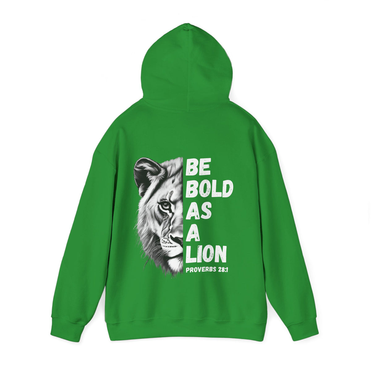 Be Bold As A Lion Christian Hoodie, Proverbs Bible Verse Hooded Sweatshirt, Lion Graphic Faith Based Sweatshirt