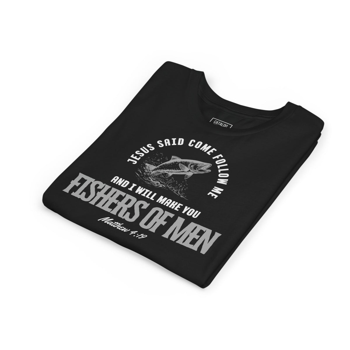 Fishers Of Men Youth Short Sleeve Scripture Tee - Inspirational Jesus Design