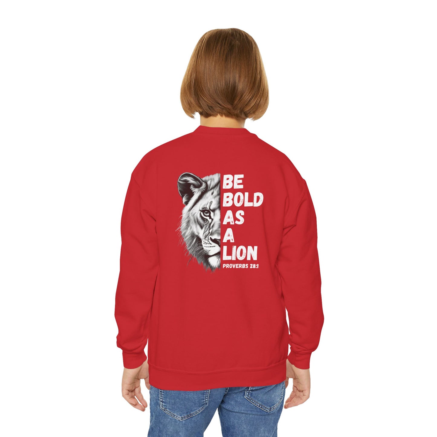 Kids Be Bold As A Lion Youth Crewneck Sweatshirt
