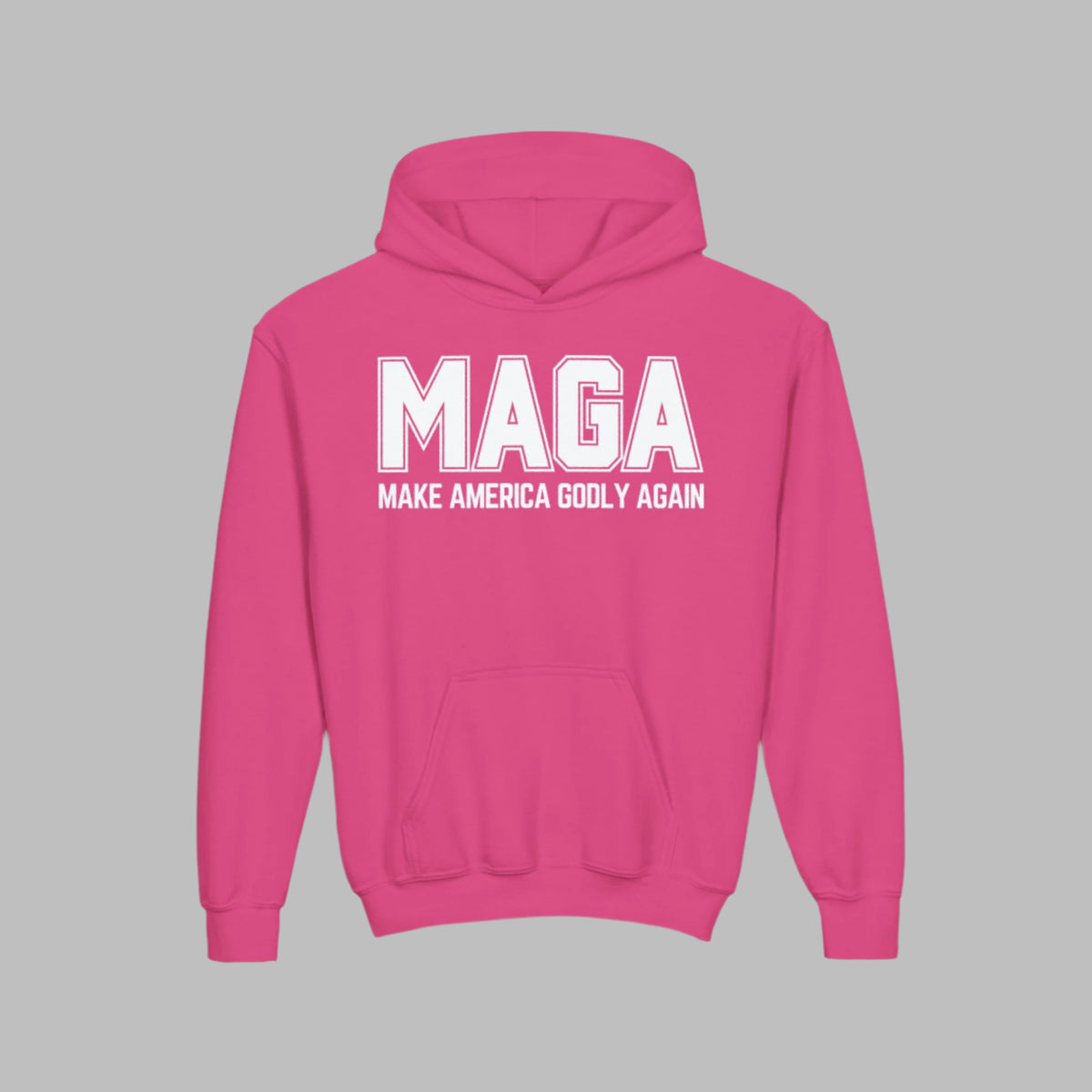 Kids Make America Godly Again MAGA Hooded Sweatshirt