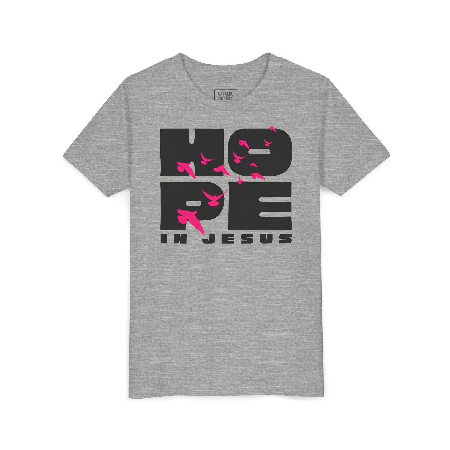 Hope in Jesus Youth Tee, Inspirational Kids Shirt, Faith-Based T-Shirt, Christian Apparel, Gifts for Church Events