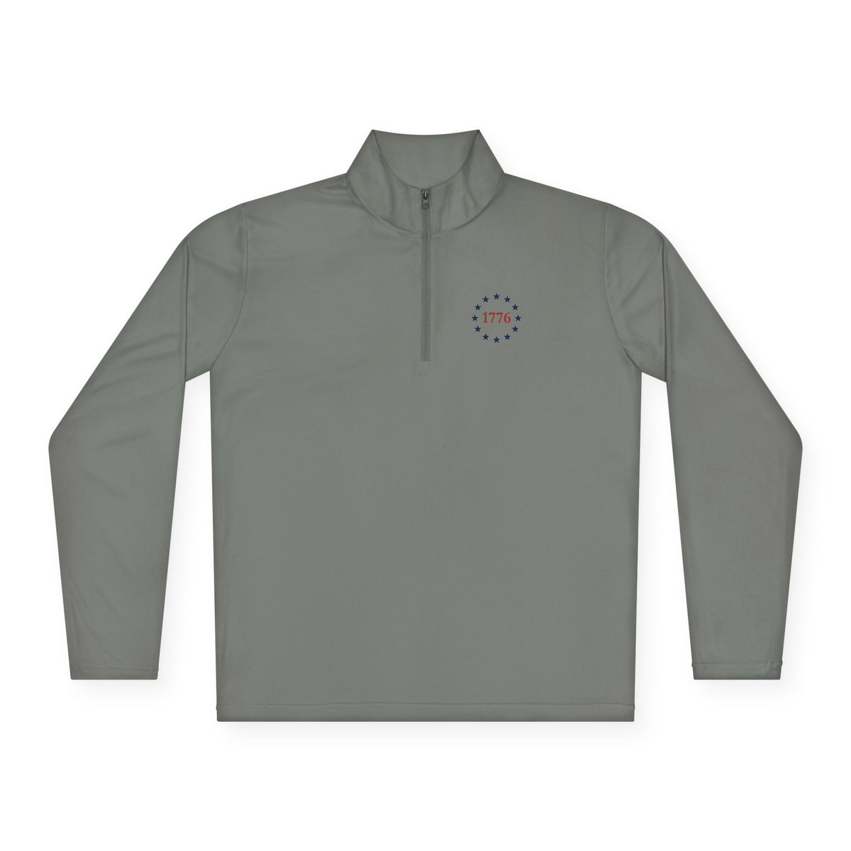 1776 One Nation Under God Patriotic Quarter-Zip. Fast Drying And Lightweight Athletic Pullover