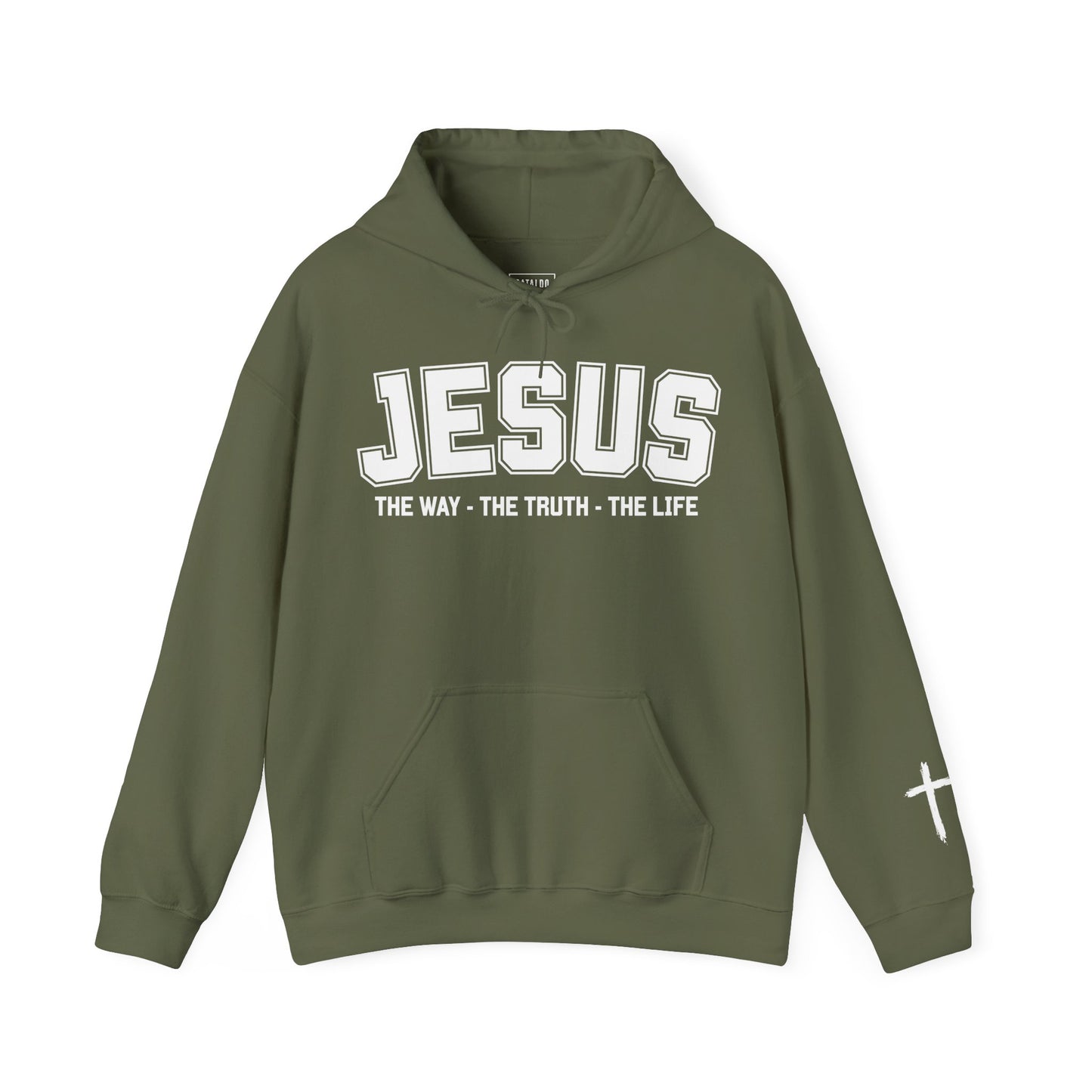 Jesus The Way The Truth The Life Inspirational Hoodie for Faithful Individuals, Religious Gift, Christian Apparel, Spiritual Wear
