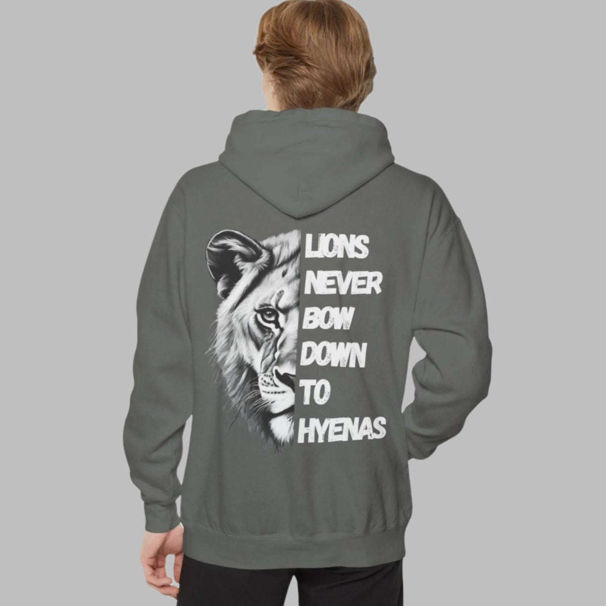Lions Never Bow Down To Hyenas Adult Premium Hoodie