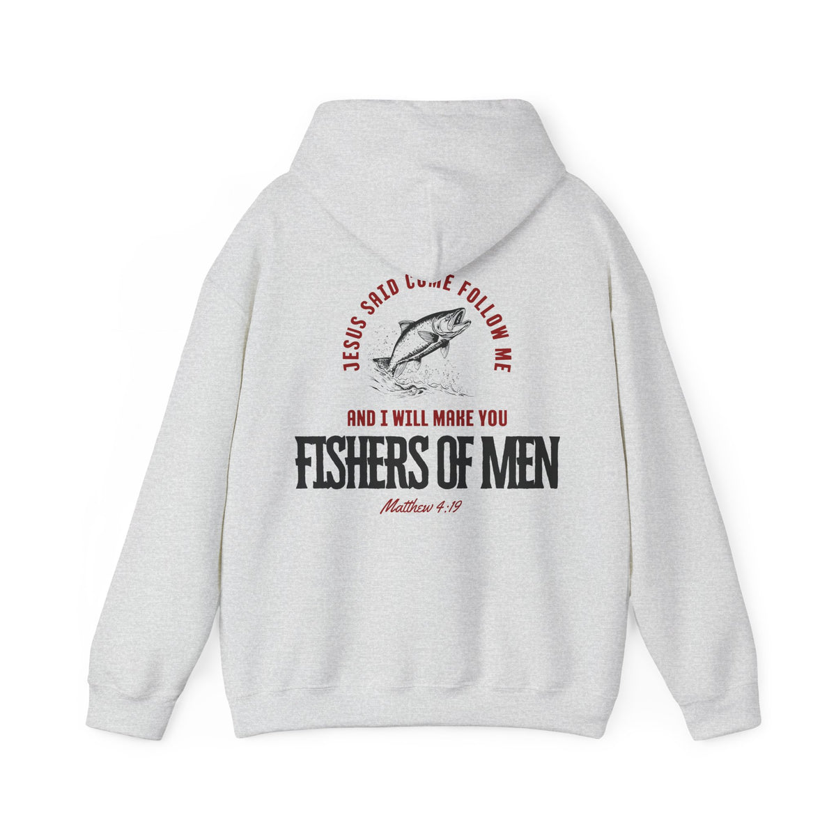 Fishers Of Men Scripture Hooded Sweatshirt, Heavyweight Jesus Inspired Bible Verse Hoodie
