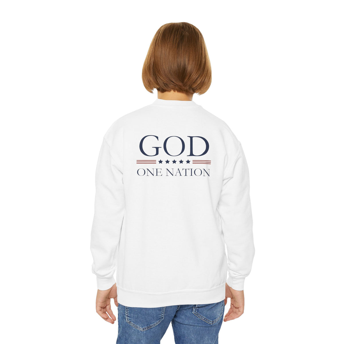 Kids One Nation Under God 1776 Crewneck Sweatshirt