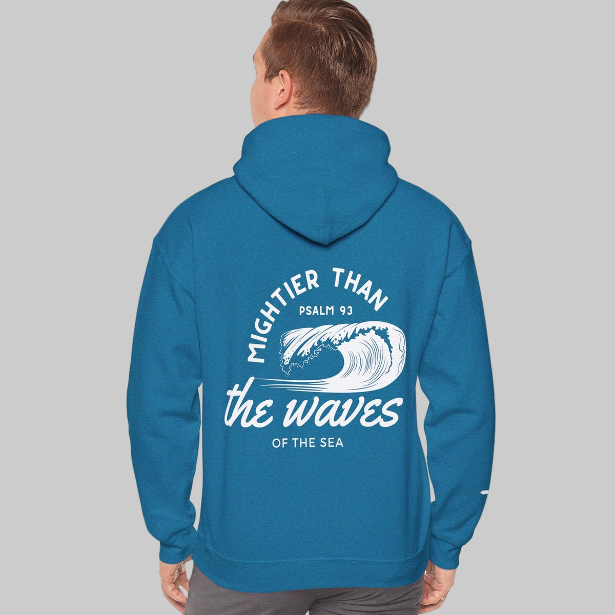 Faith-Inspired Psalm 93 Hooded Sweatshirt, 'Mightier Than The Waves Of The Sea' Cozy Hoodie, Christian Sweatshirt
