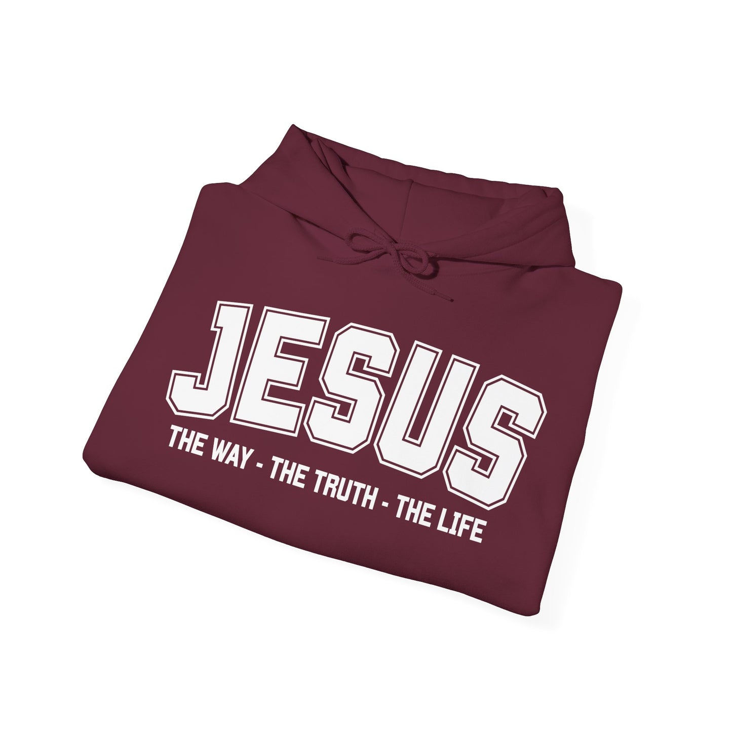 Jesus The Way The Truth The Life Inspirational Hoodie for Faithful Individuals, Religious Gift, Christian Apparel, Spiritual Wear