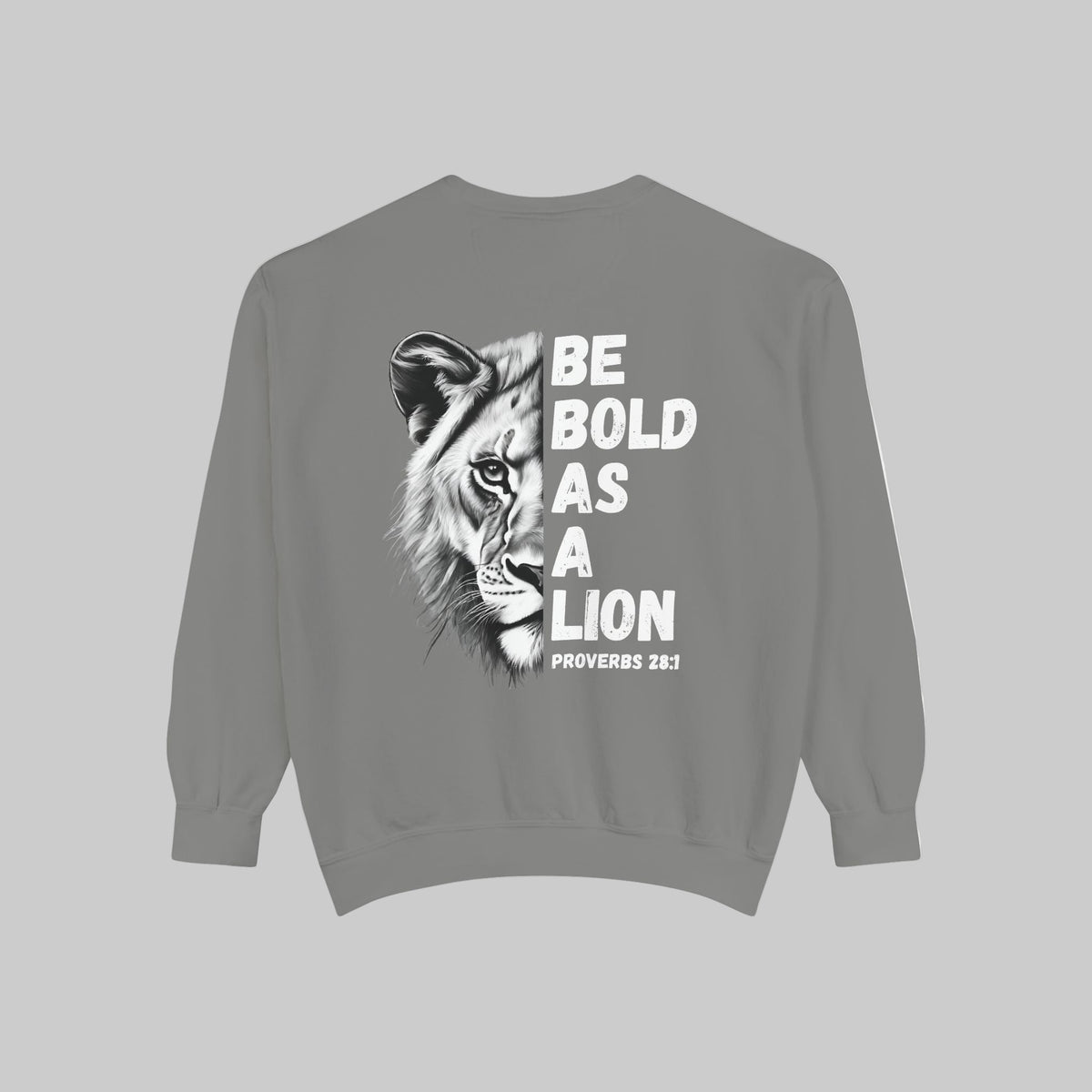 Be Bold As A Lion Christian Premium Crewneck Sweatshirt, Faith Based Proverbs Bible Verse Sweatshirt