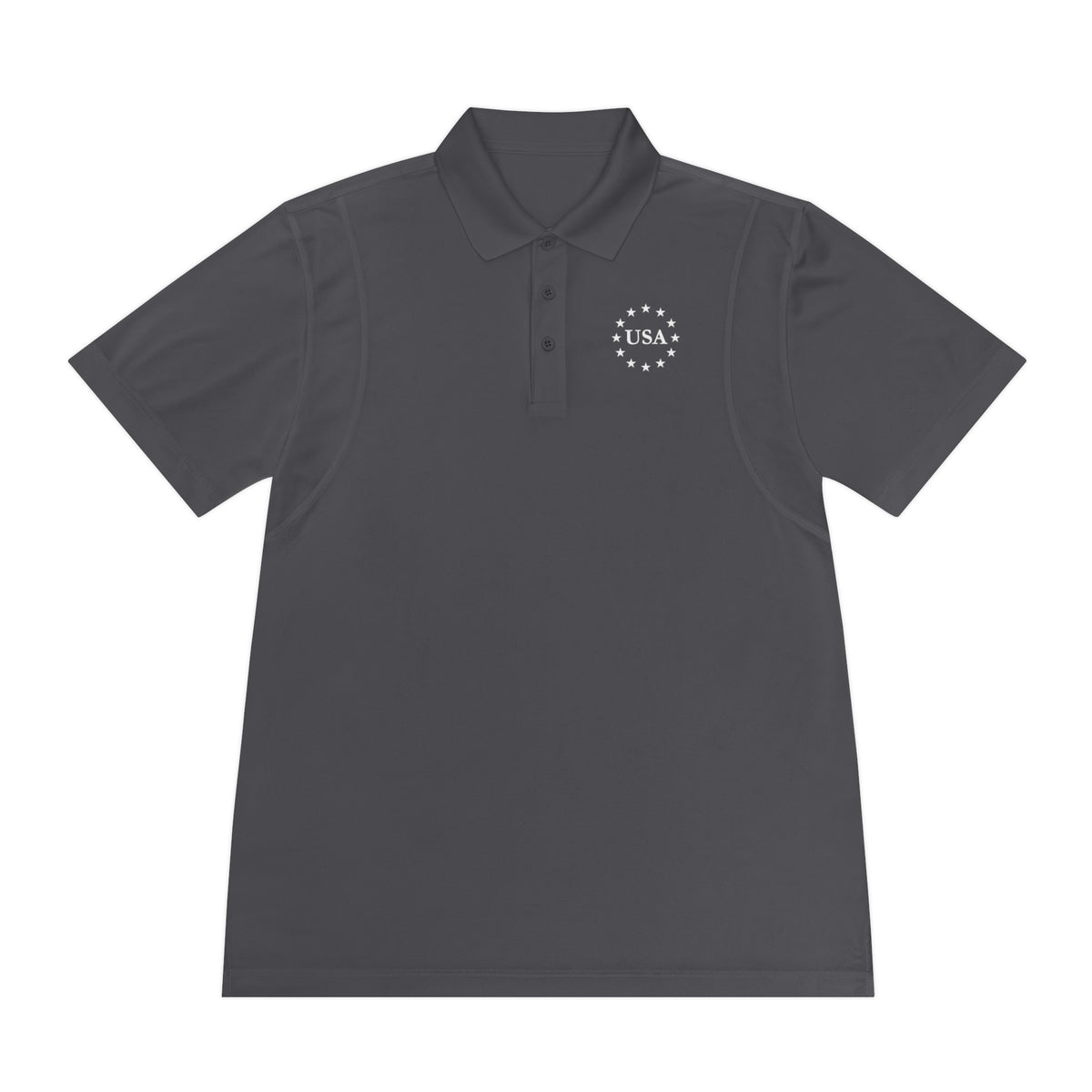 USA American Flag Men's Sport Polo Shirt - Patriotic Golf Polo