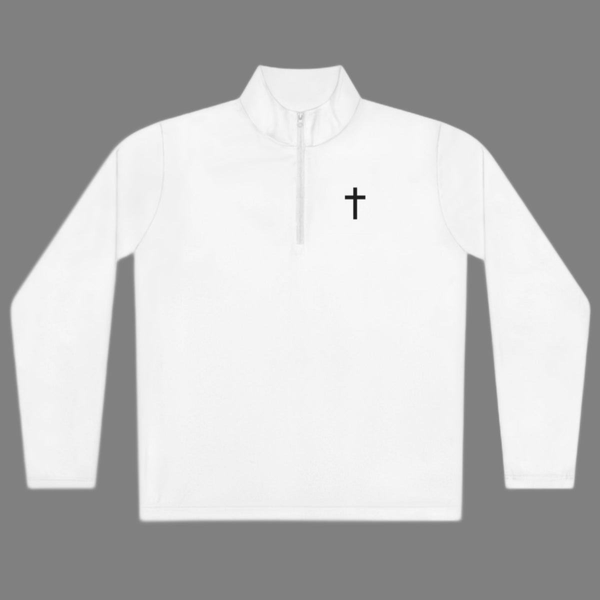 The Cross Quarter-Zip Pullover has a small cross on the front chest pocket. A perfect and simple way to wear your faith on the golf course, trails, boat and more! Cataldo Creations. Christian Apparel. Faith Based Apparel.