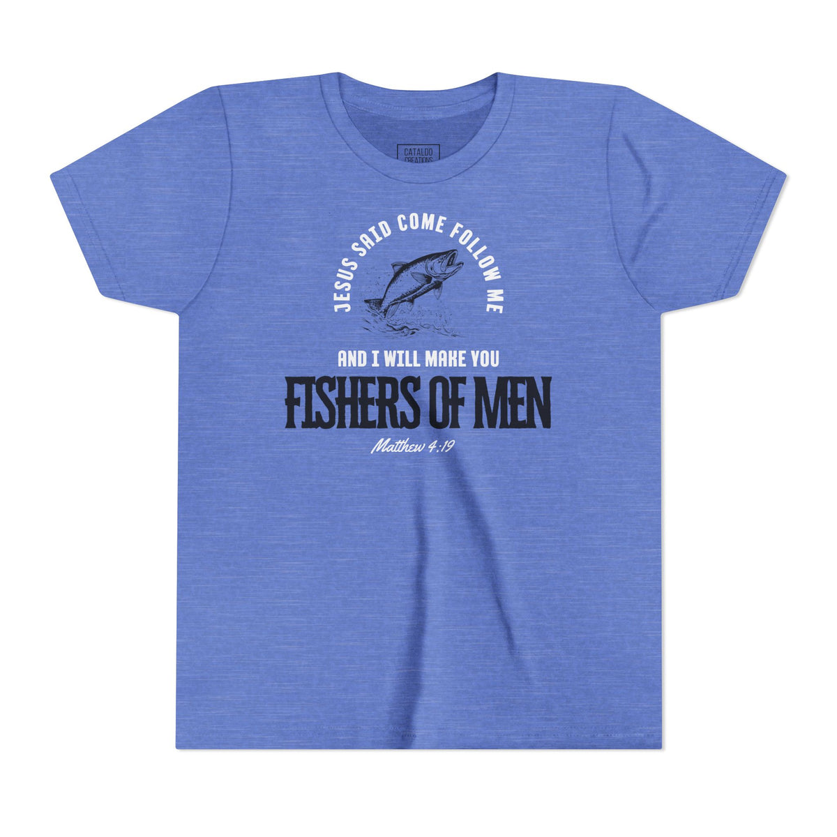 Fishers Of Men Youth Short Sleeve Scripture Tee - Inspirational Jesus Design