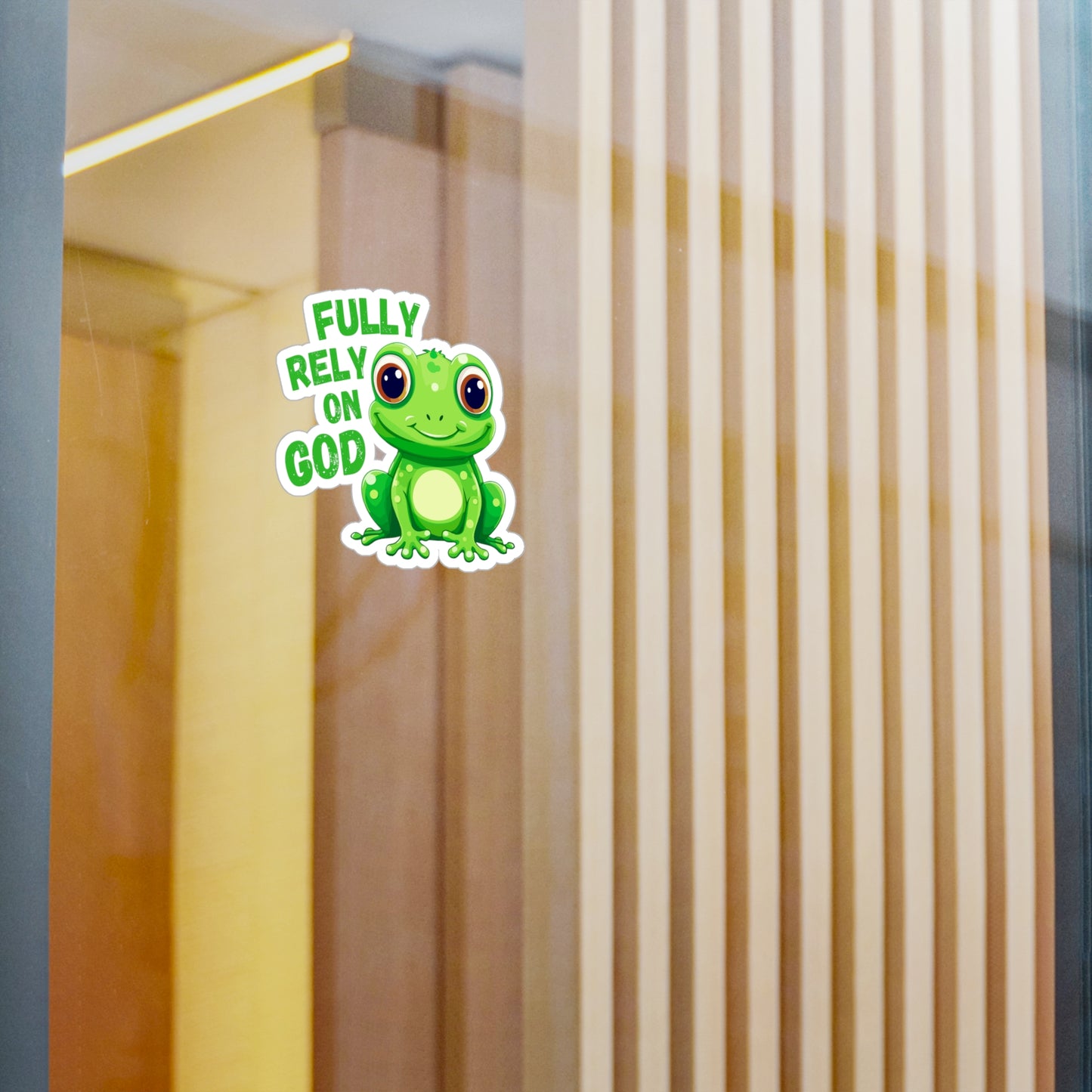 FROG Sticker, Fully Rely On God Christian Sticker Decal, Frog Laptop Sticker, Nature Aesthetic, Gift for Faith Lovers