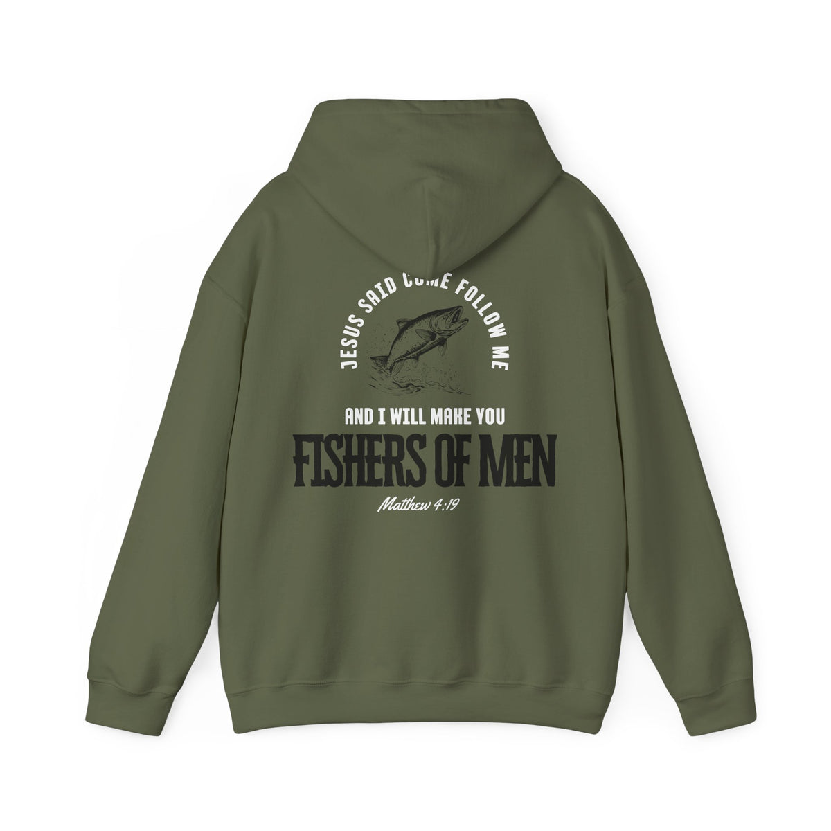 Fishers Of Men Scripture Hooded Sweatshirt, Heavyweight Jesus Inspired Bible Verse Hoodie
