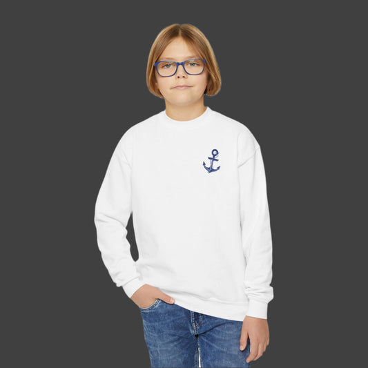 Kids Jesus Is My Anchor Youth Crewneck Sweatshirt