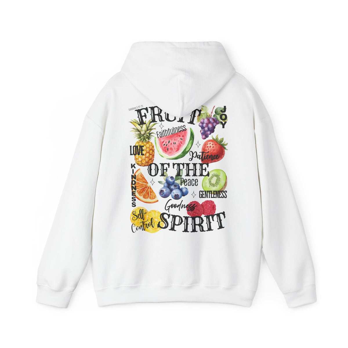 Fruit of the Spirit Christian Hoodie, Galatians 5:22-23 Heavy Blend Hooded Sweatshirt