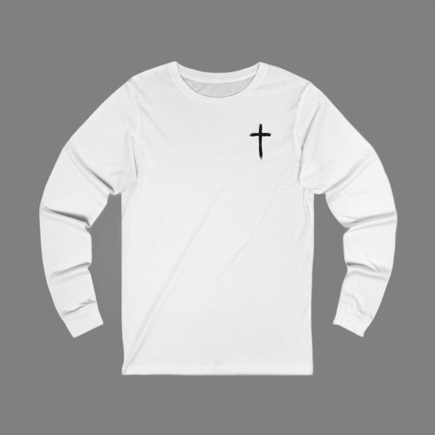 Be Bold As A Lion Christian Proverbs Tee. Bible Verse Lion T-Shirt. Unisex Jersey Long Sleeve Tee. Cross bible verse tee for men and women.