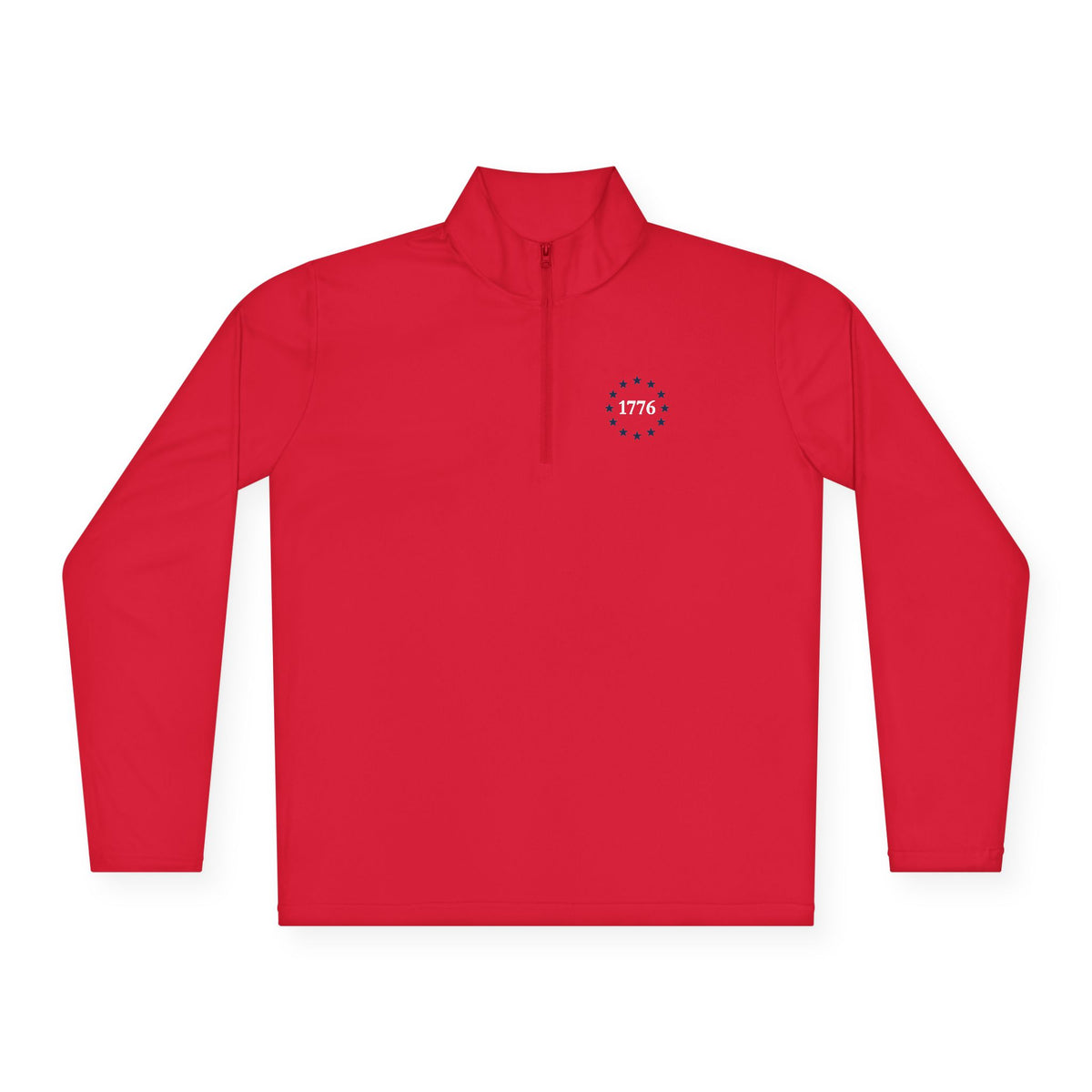 1776 One Nation Under God Patriotic Quarter-Zip. Fast Drying And Lightweight Athletic Pullover