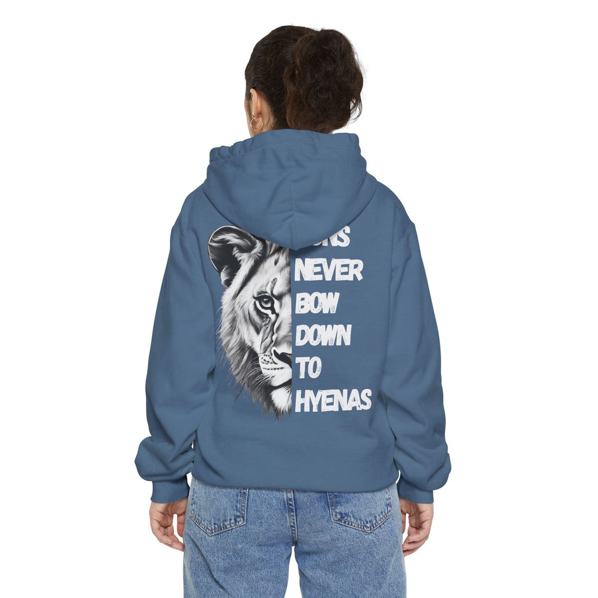 Lions Never Bow Down To Hyenas Adult Premium Hoodie