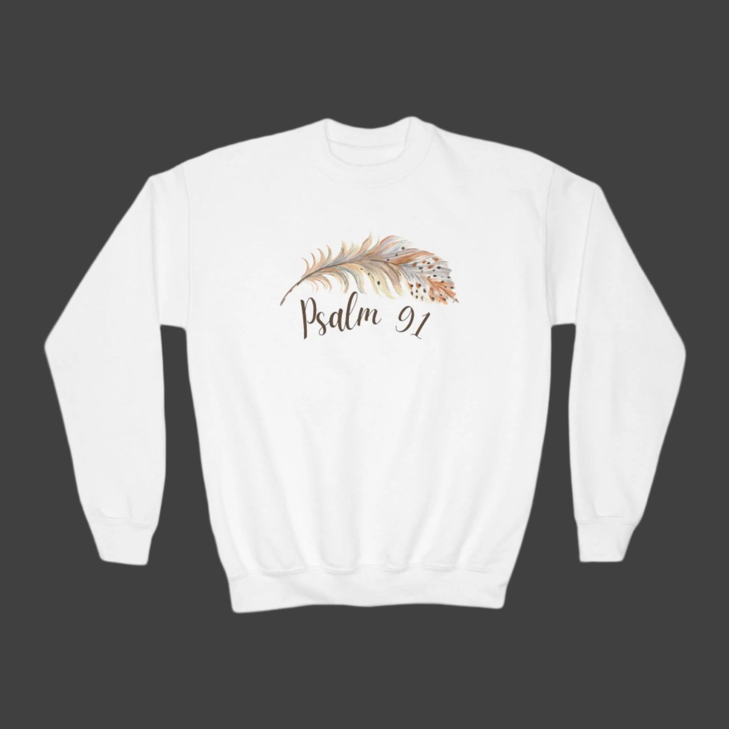 Girls Psalm 91 God's Protection Youth Crewneck Sweatshirt