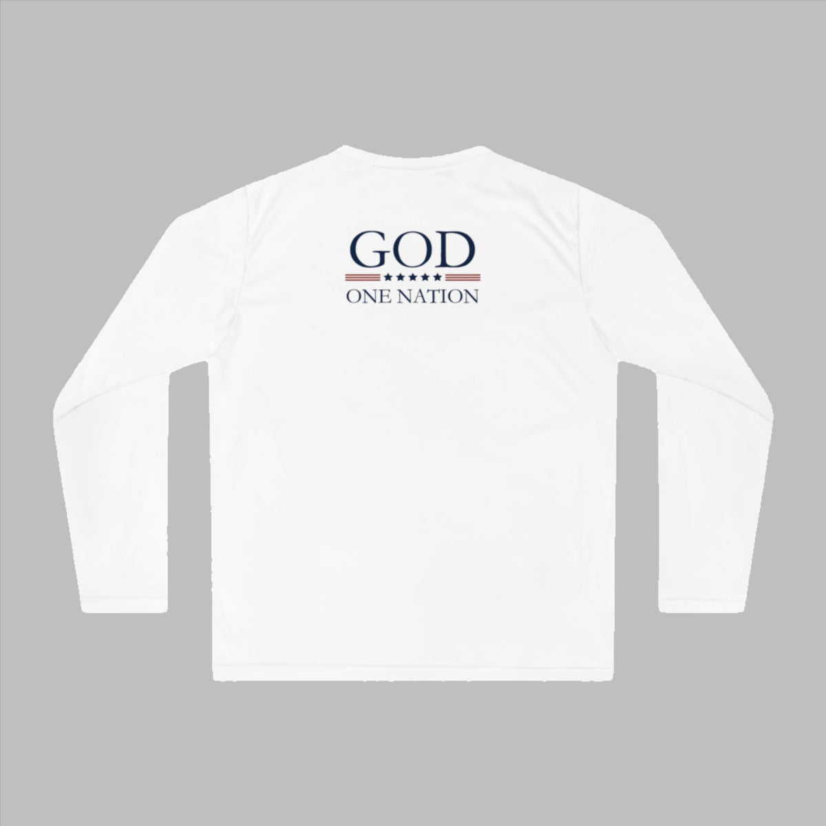 One Nation Under God, 1776 Patriotic UV protection, moisture wicking and fast drying long sleeve shirt for men & women. This Cataldo Creations tee has 1776 on the front chest pocket area and One Nation Under God on the back. Show your patriotism with this American Patriot long sleeve tee today! 
