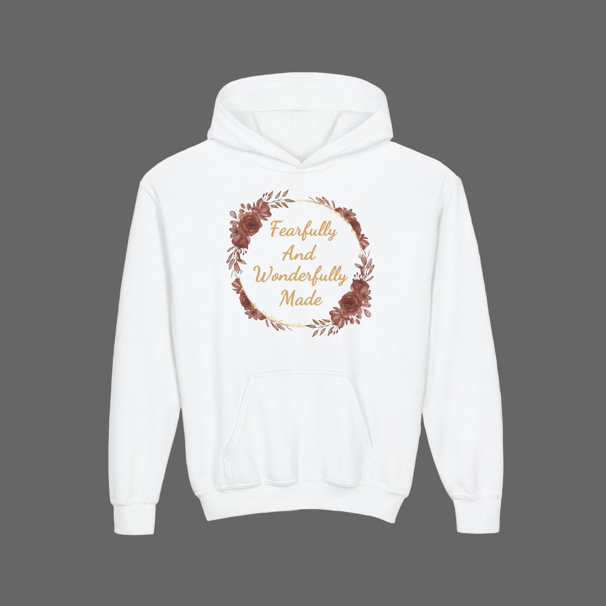 Girls Fearfully and Wonderfully Made Youth Hoodie | Bible Verse Sweatshirt for Kids, Gifts for Teens Girls, Motivational Christian Apparel