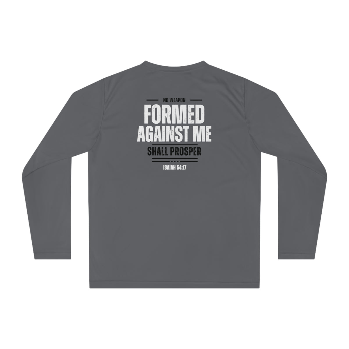 No Weapon Formed Against Me Athletic Long Sleeve Shirt +UV Protection