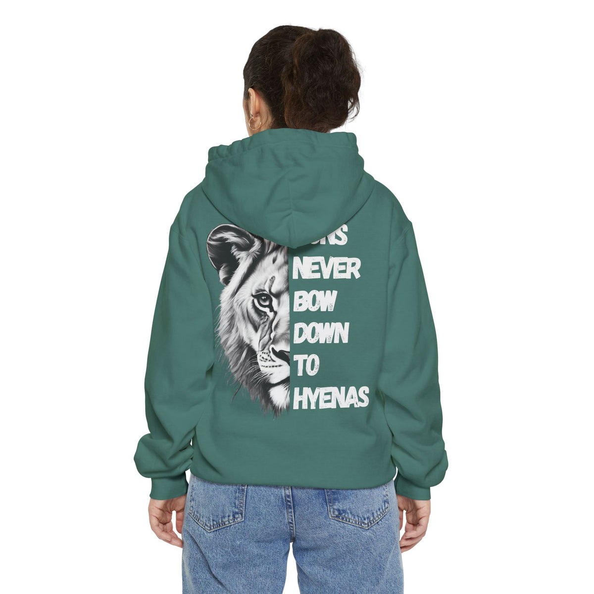 Lions Never Bow Down To Hyenas Adult Premium Hoodie