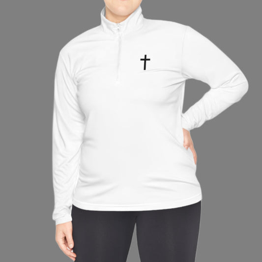 The Cross Quarter-Zip Pullover has a small cross on the front chest pocket. A perfect and simple way to wear your faith on the golf course, trails, boat and more! Cataldo Creations. Christian Apparel. Faith Based Apparel.