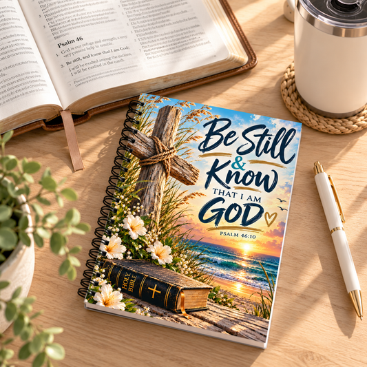 Be Still and Know That I Am God Christian Spiral Notebook | Psalm 46:10 Faith Journal