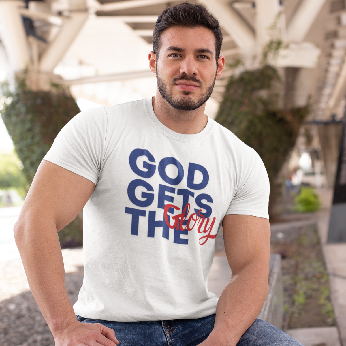 God Gets The Glory! This bold Christian t-shirt has a bold message and is available in many different colors. Grab this Cataldo Creations t-shirt for everyone in the family today!