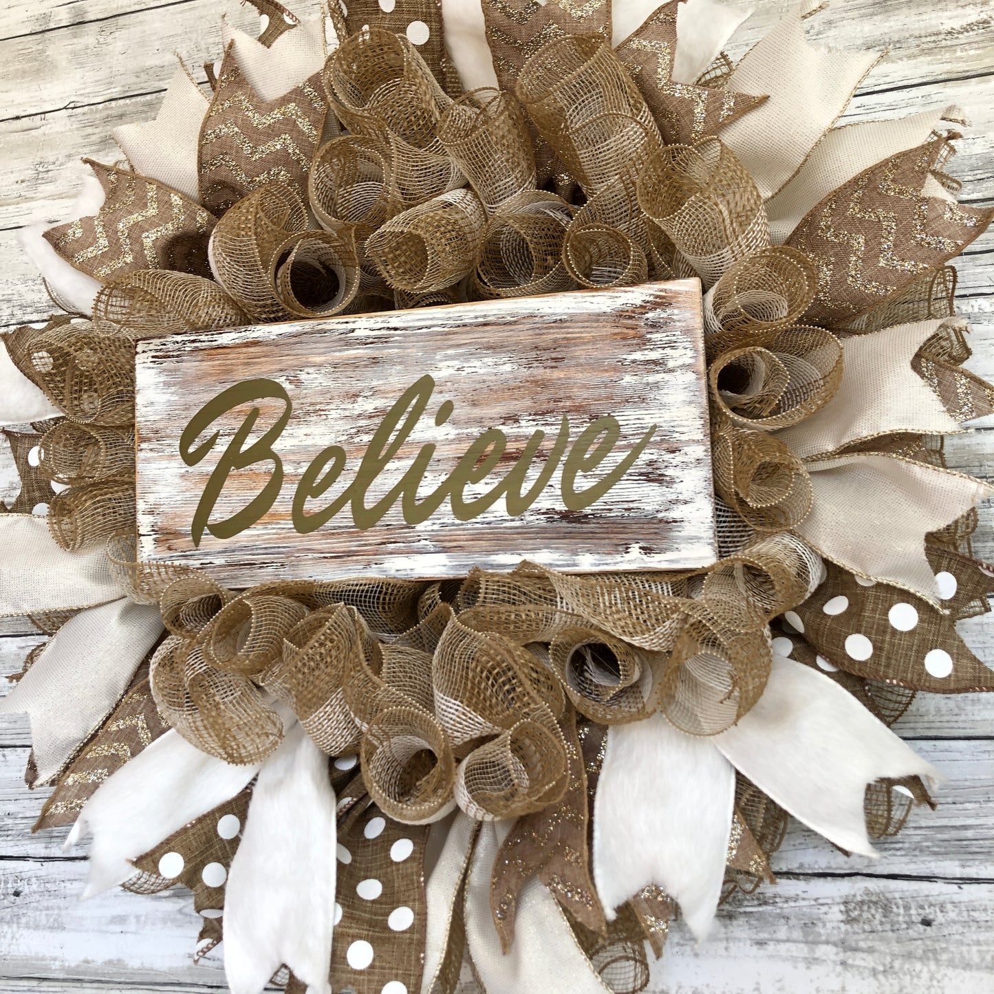 Believe Christmas Door Wreath