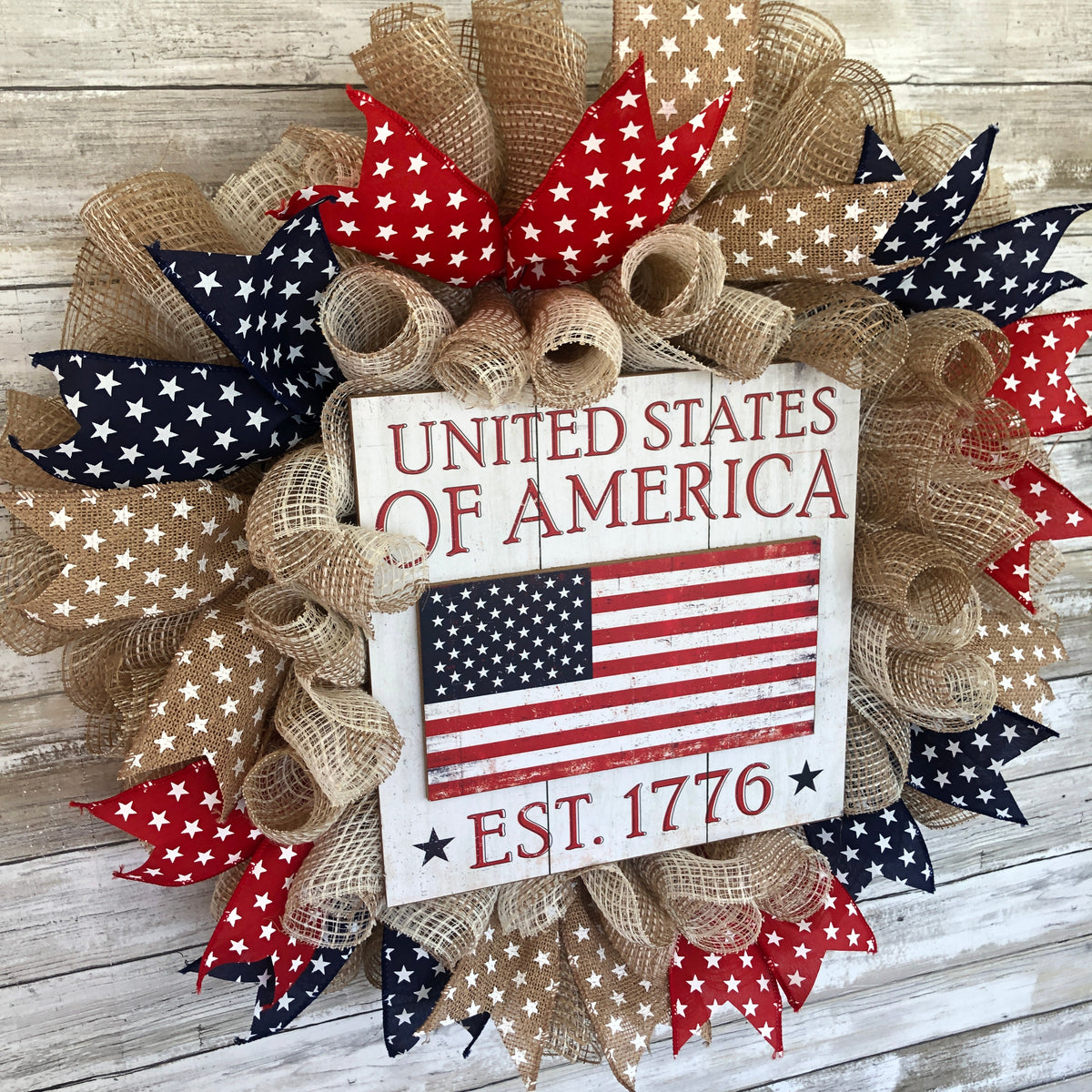 The United States Of America 1776 Patriotic Door Wreath