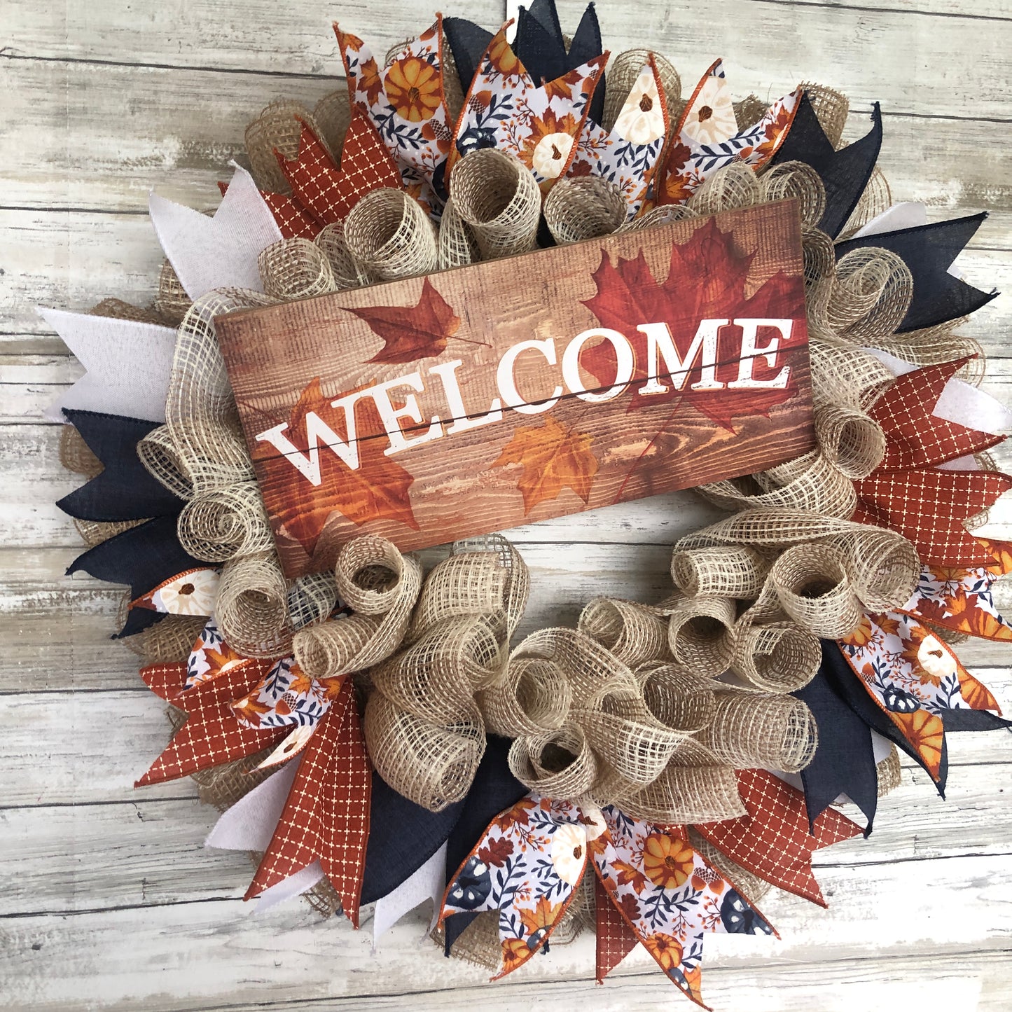 Handmade Welcome Autumn Door Wreath