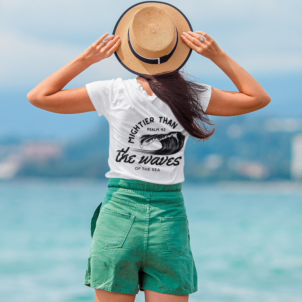 Mightier Than The Waves Of The Sea Bible Verse Adult Short Sleeve Tee
