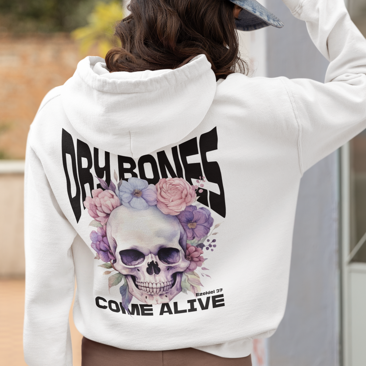 Dry Bones Come Alive Funky Christian Hoodie, Ezekiel 37 Bible Verse Skull Hooded Sweatshirt, Christian Graphic Hoodie