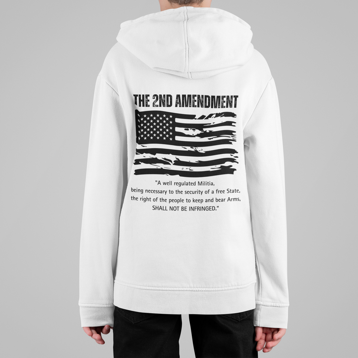 Youth 2nd Amendment Flag Design Hoodie, Kids 2A Sweatshirt, Gift for Teens, Patriotic Apparel, Flag Hoodie