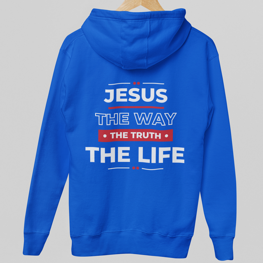 Jesus The Way The Truth The Life Christian Zip-Up Hoodie, Faith Apparel, Gift for Believers, Cozy Church Wear