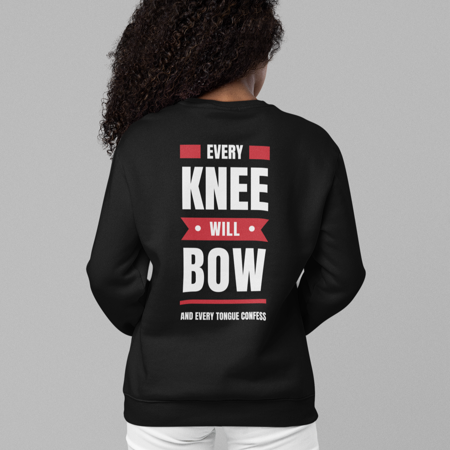 Super Soft Every Knee Will Bow Jesus Crewneck Sweatshirt