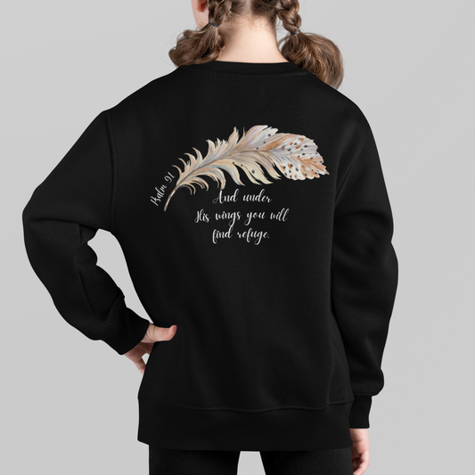 Girls Psalm 91 God's Protection Youth Crewneck Sweatshirt