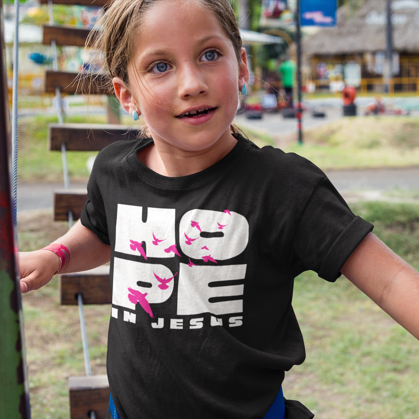 Hope in Jesus Youth Tee, Inspirational Kids Shirt, Faith-Based T-Shirt, Christian Apparel, Gifts for Church Events