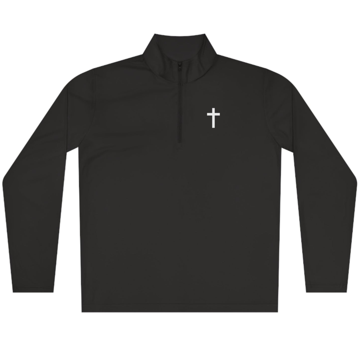 The Cross Quarter-Zip Pullover has a small cross on the front chest pocket. A perfect and simple way to wear your faith on the golf course, trails, boat and more! Cataldo Creations. Christian Apparel. Faith Based Apparel.
