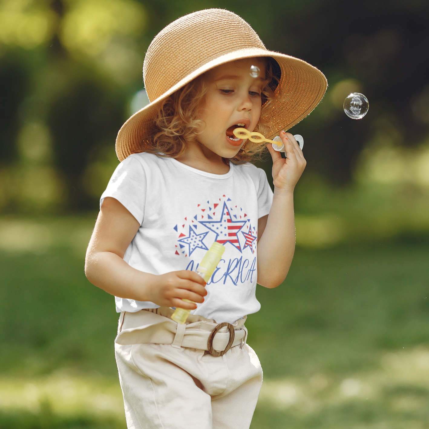 America Patriotic toddler t-shirt. Red, white and blue stars toddler tee.