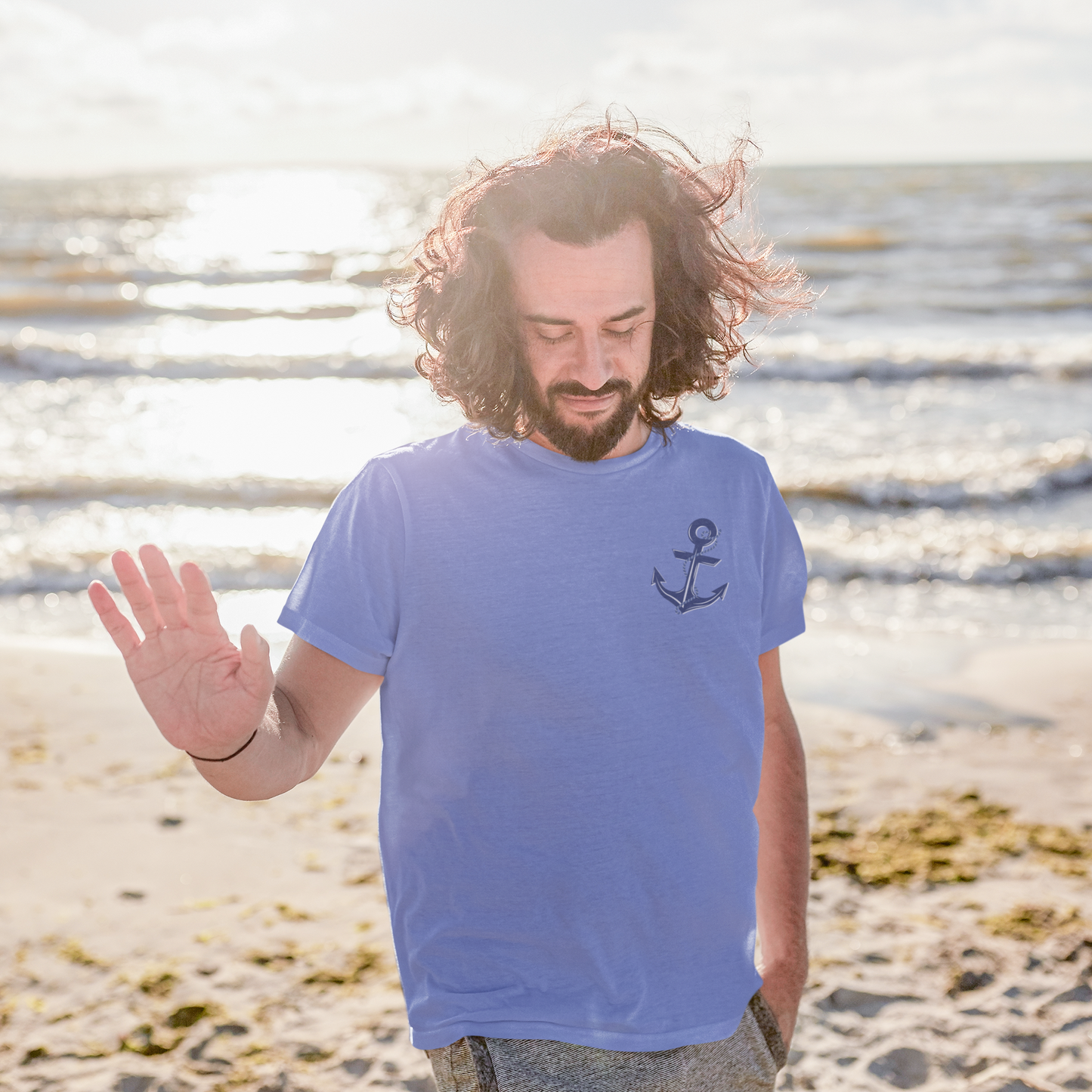 We have this hope as an anchor for the soul, firm and secure. Hebrews 6:19. This nautical Christian crewneck tee features a small anchor on the front with a large anchor and the Hebrews 6:19 bible verse in decorative font down the back. Cataldo Creations Christian Clothing, Christian T-Shirt, Christian Apparel. Bible Verse And Scripture Tees