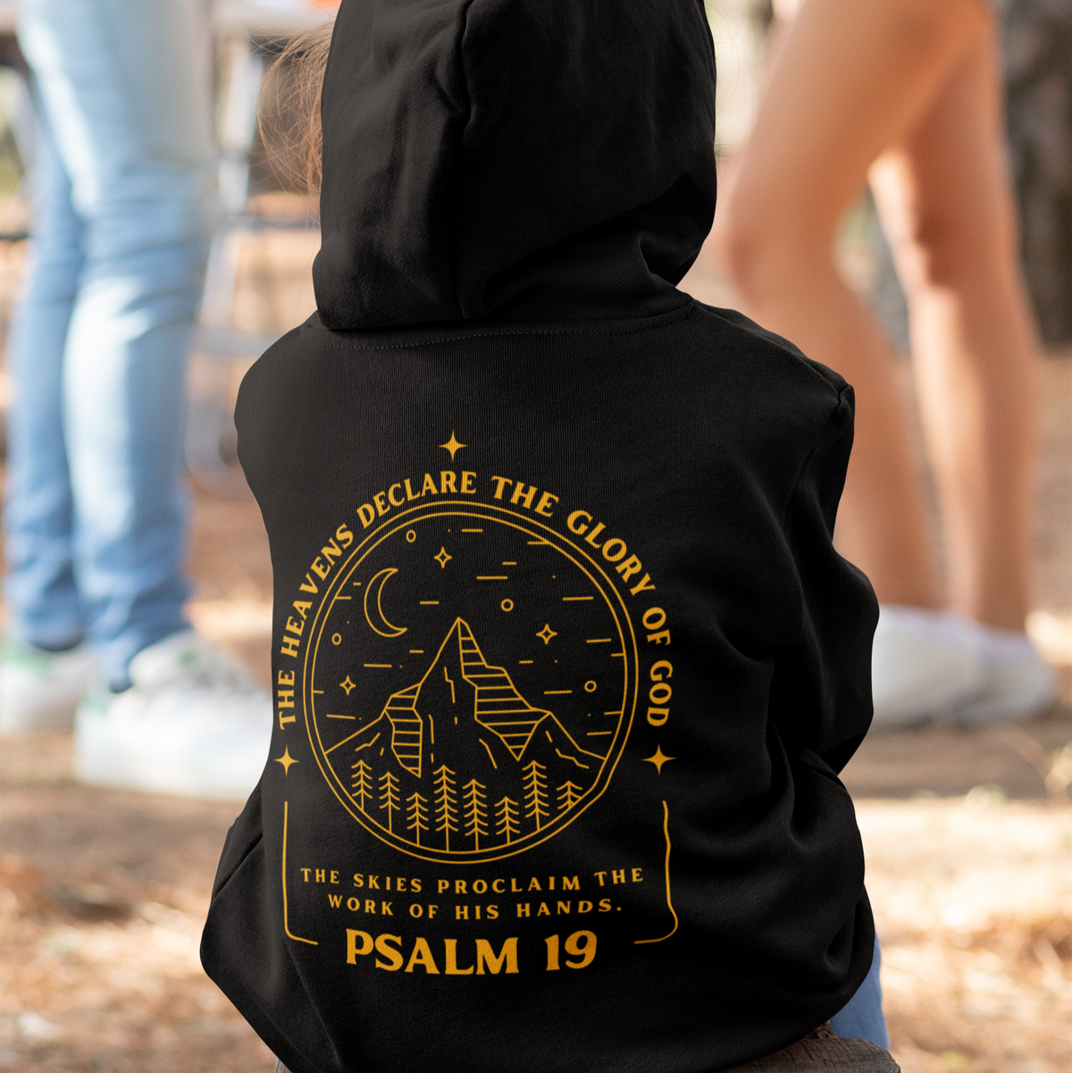 Youth Psalm 19 Hooded Sweatshirt, Cozy Kids Christian Apparel, 'The Heavens Declare The Glory Of God' Teen Bible Verse Hoodie