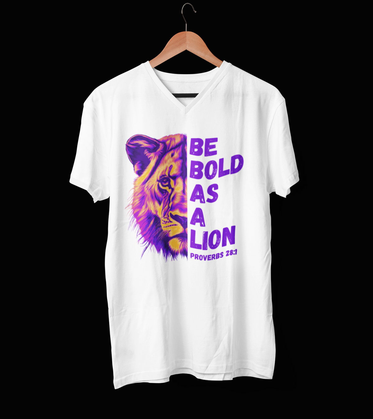 Short Sleeve Be Bold As A Lion V-Neck Tee