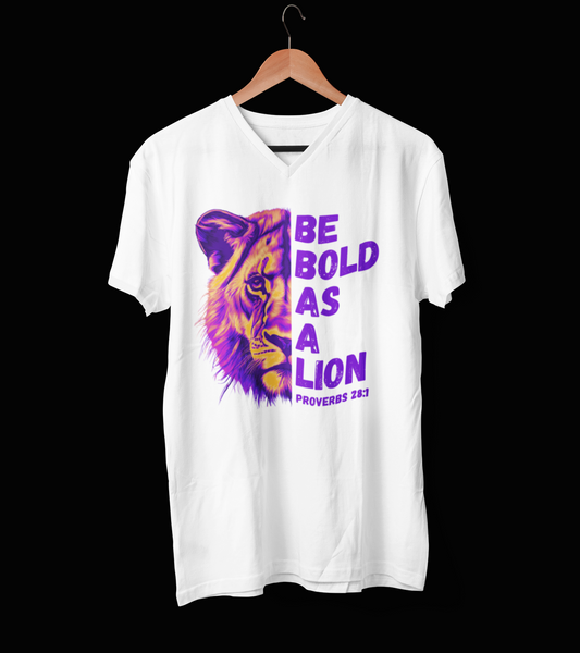 Short Sleeve Be Bold As A Lion V-Neck Tee