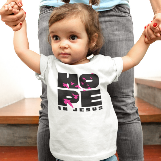 Toddler Short Sleeve Tee - Hope in Jesus Shirt, Cute Faith-Based Kids Clothing, Christian Toddler Apparel